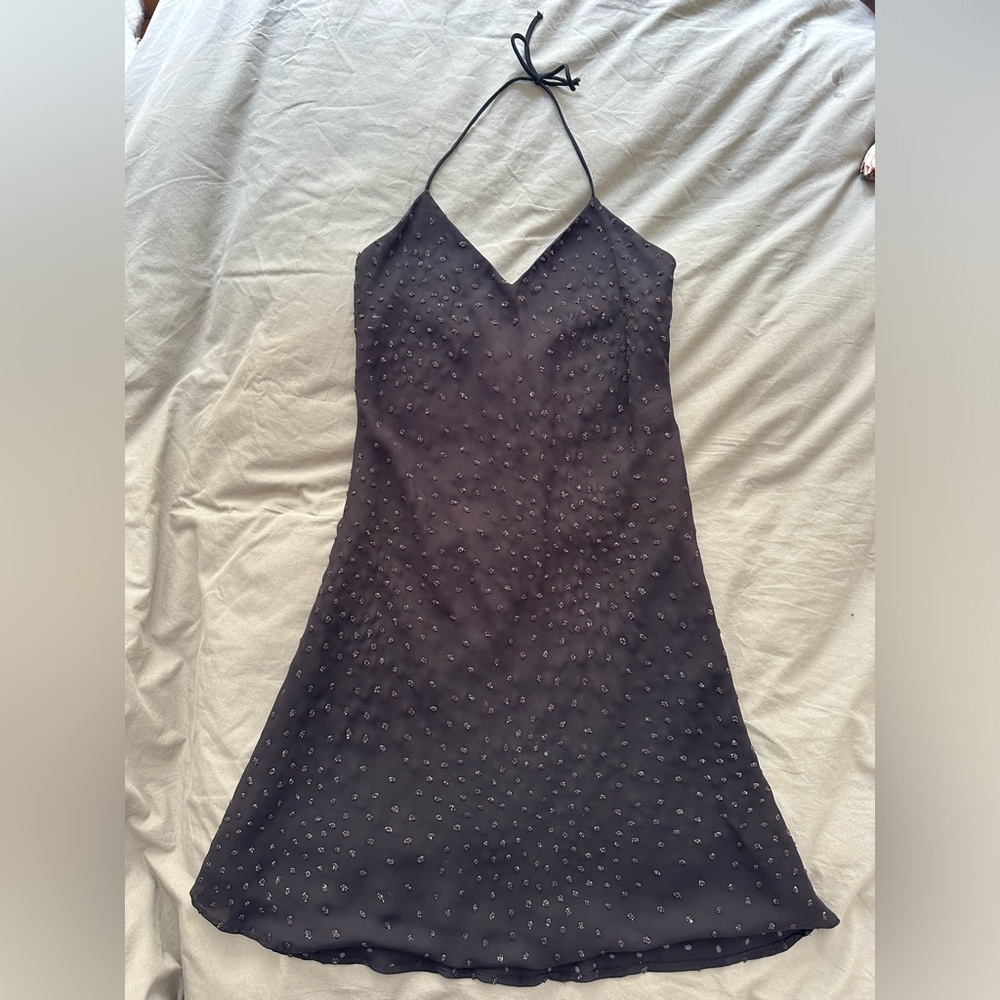 Vintage Nicole Miller Beaded Black Dress, size 8
